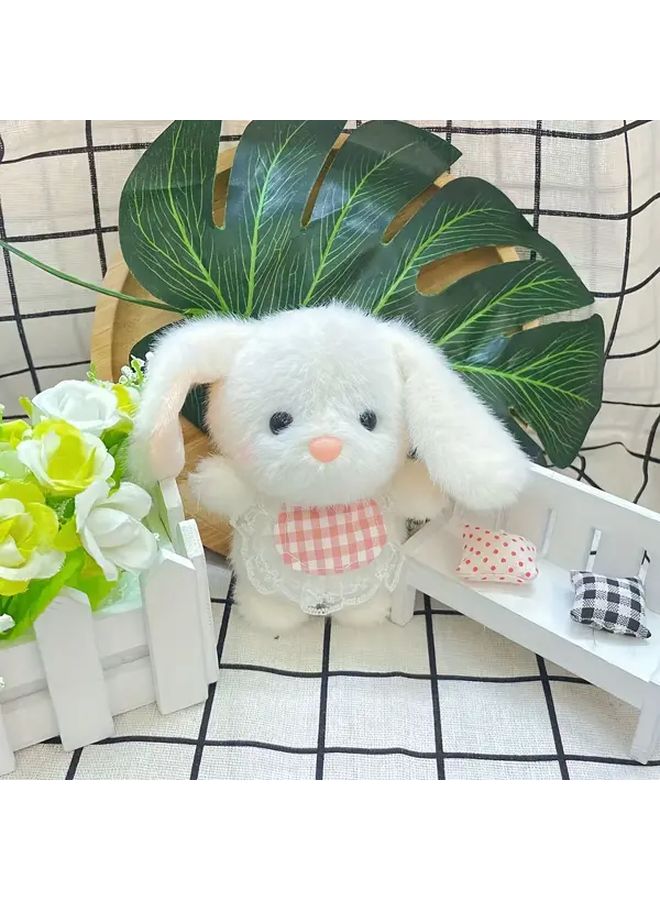 2pcs Soft Brown White Bunny Plush Stuffed Animals With Long Ears Bow Tie Collar - Image 5