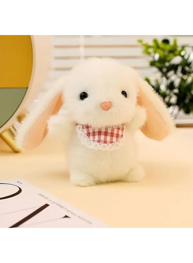2pcs Soft Brown White Bunny Plush Stuffed Animals With Long Ears Bow Tie Collar - Image 3