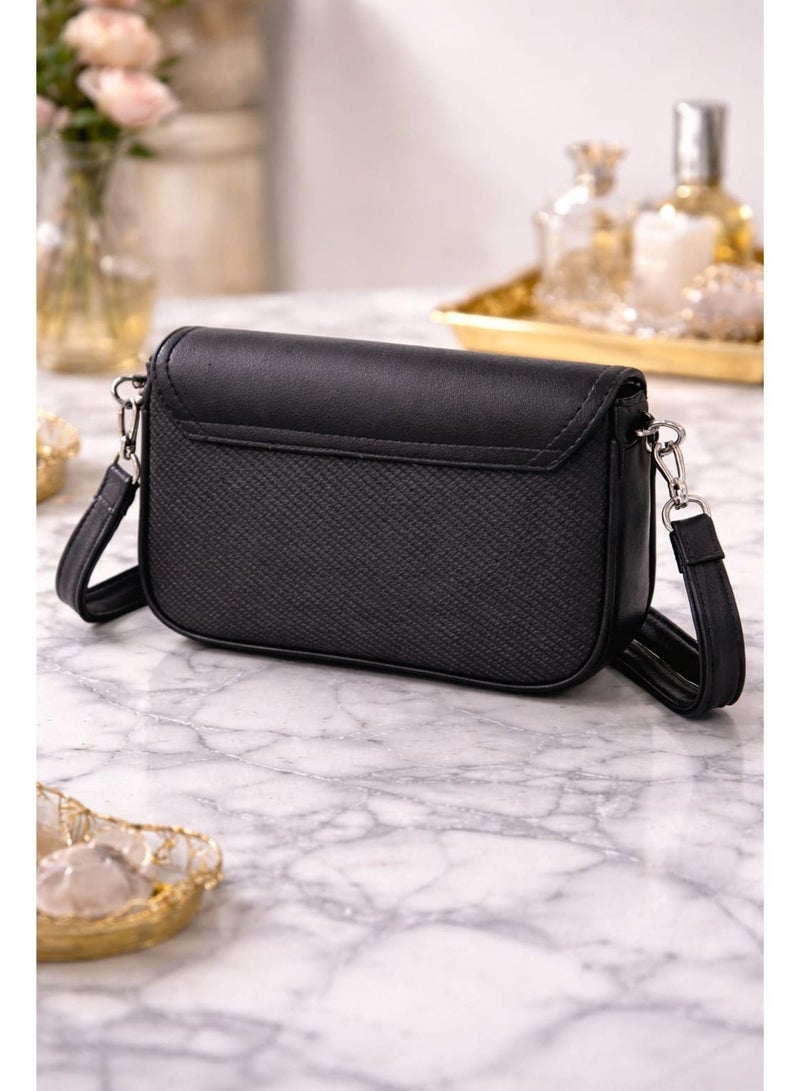 Mini Elegant Black Mini Crossbody Bag for Women | Stylish Compact Sling with Adjustable Strap - Image 2