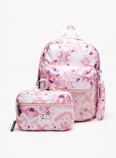 Oaklan by Shoexpress Logo Print Backpack with Lunch Bag and Pencil Pouch - 42x30x16 cm