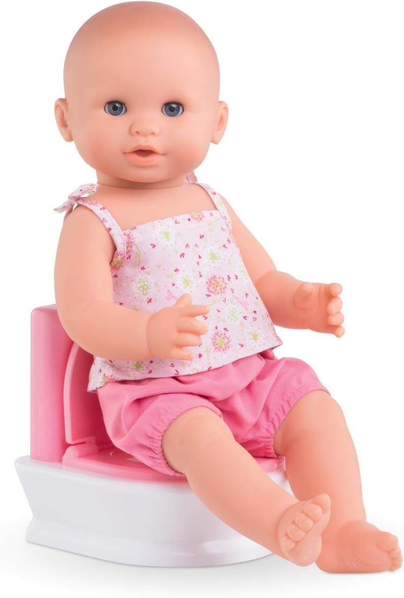 Corolle Realistic and Interactive Potty Training Doll for Girls with Flushing Toilet Sound - Educational Potty Toys for Toddlers - Corolle Baby Doll Accessories Toy Toilet - Image 3