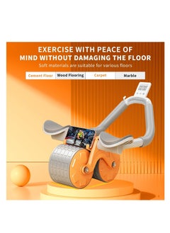 Relax Smart Abdominal rotating roller with elbow support timing screen and mobile holder with a gift of a resistance rope  - Image 1