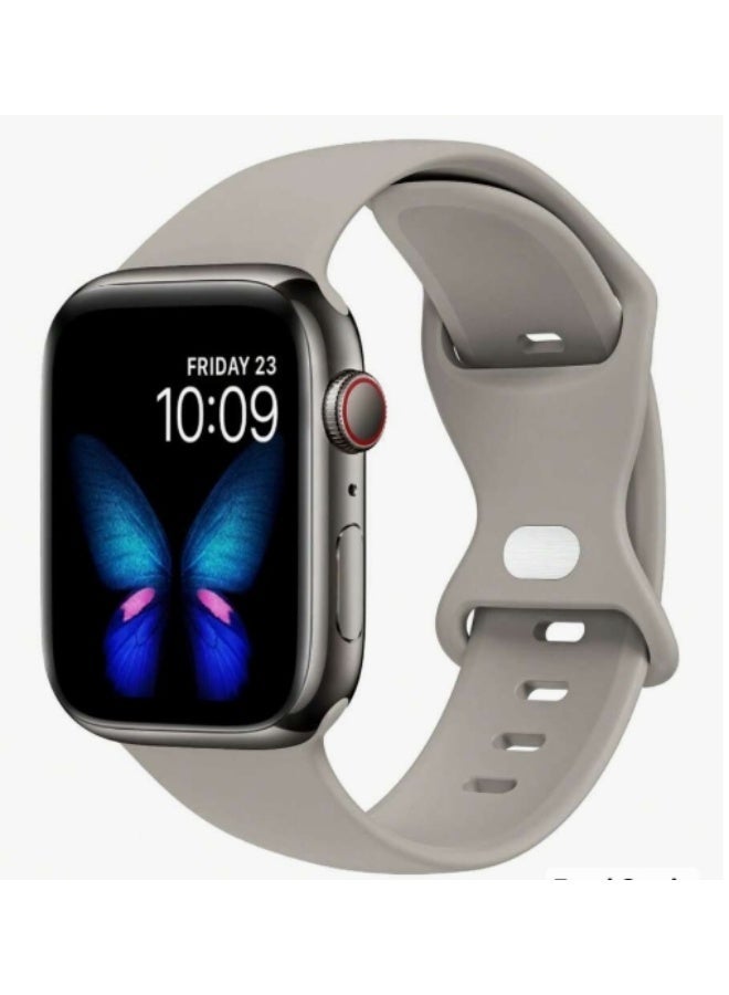 Sport Silicone Band Compatible With Apple Watch Band 42mm 44mm 45mm 46mm 49 mm - beige - Image 2