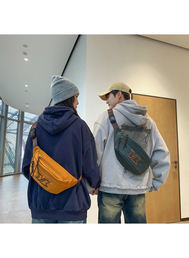 Generic Chest Bag Men's Instagram Popular Brand Crossbody Bag Men's Casual Waist Bag Shoulder Bag Women's Sports Men's Small Satchel-Color:Yellow  - Image 4