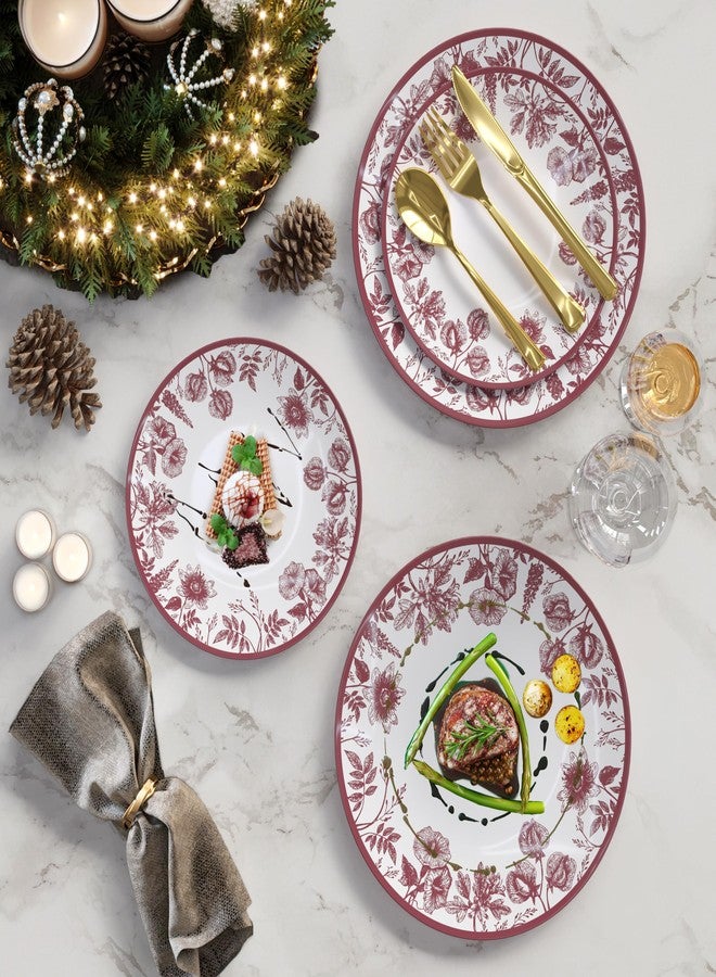 Trendables Disposable Plates Set 80 Pcs Plastic Plate Set Disposable Plates For Party I 40-8" Pink Dessert Plates & 40-10" Pink Dinner Plates | Party Plates | Pink Plates For Party Plastic Plates - Image 4