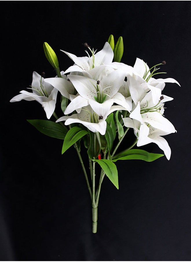 Loquat Artificial Lily Flowers Green/White  - Image 2