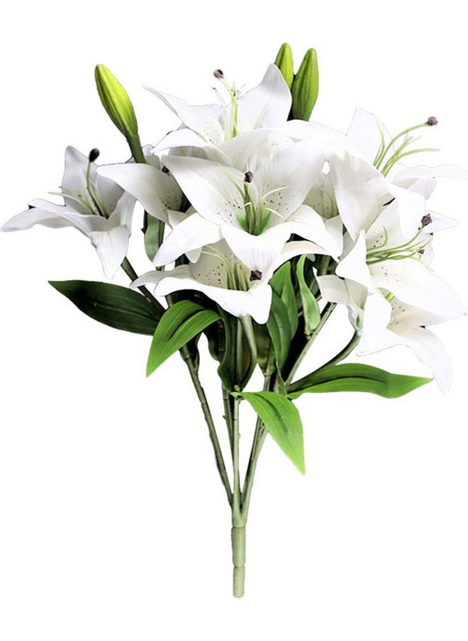 Loquat Artificial Lily Flowers Green/White  - Image 1