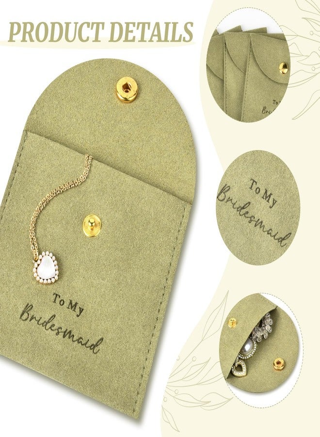 CEELGON Jewelry Bags Bridesmaid Gifts Set of 8 Velvet Small Jewelry Pouch with Button Bracelet Earring Necklace Packaging Bridesmaid Proposal Gift Bags Bridal Party Favors Gifts (Green) - Image 2