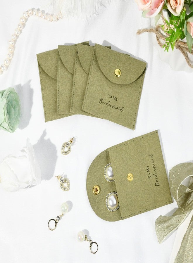 CEELGON Jewelry Bags Bridesmaid Gifts Set of 8 Velvet Small Jewelry Pouch with Button Bracelet Earring Necklace Packaging Bridesmaid Proposal Gift Bags Bridal Party Favors Gifts (Green) - Image 5
