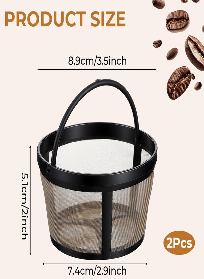 APLZGMG 2 Pcs Reusable Mesh Coffee Filter Replacement for 4-5 Cup Coffees Makers Gold Coffees Filter Basket with Handle Compatitable with Most 4-5 Cup Basket-Style Brewers - Image 3
