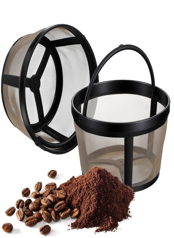 APLZGMG 2 Pcs Reusable Mesh Coffee Filter Replacement for 4-5 Cup Coffees Makers Gold Coffees Filter Basket with Handle Compatitable with Most 4-5 Cup Basket-Style Brewers - Image 1