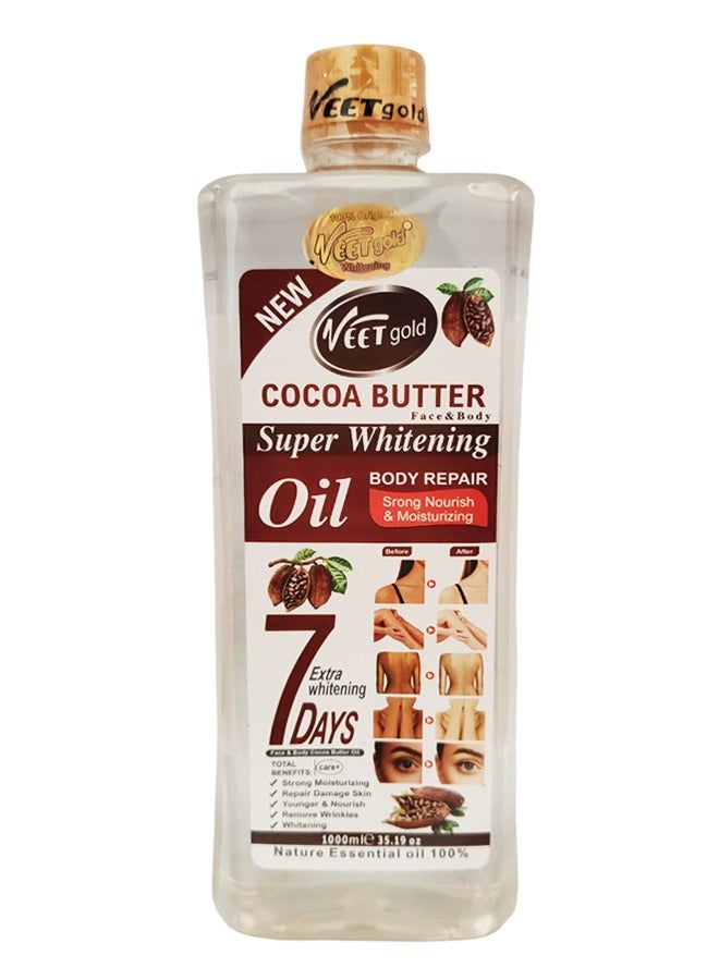 Veet Cocoa Butter Face and Body Super Whitening Body Repair Oil 1000ml