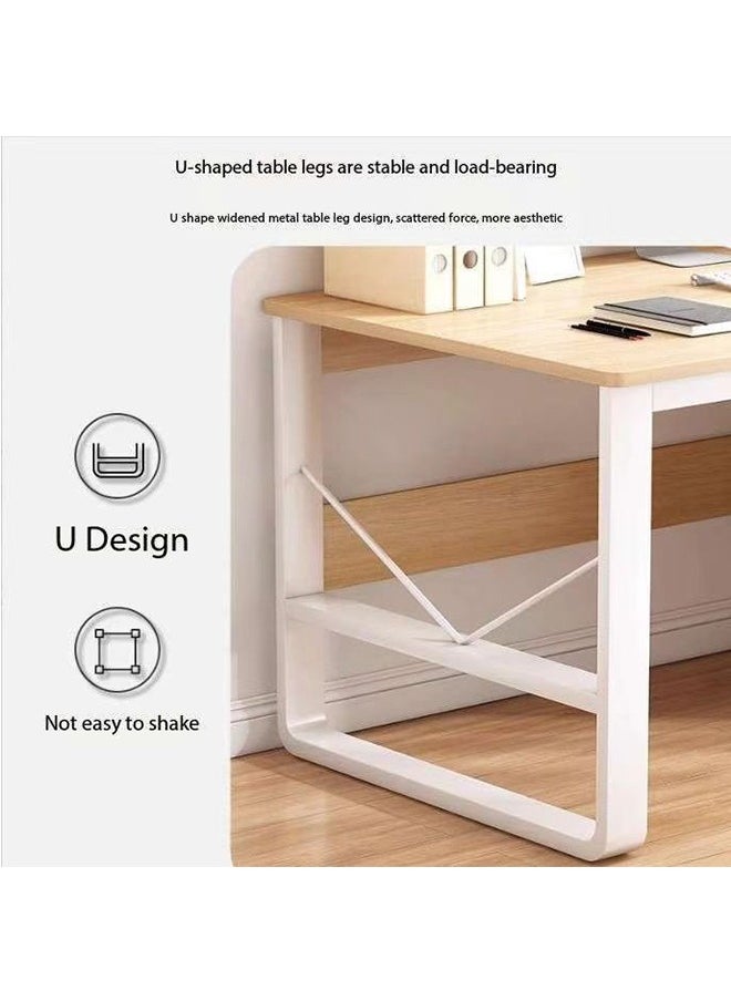 JCB CHIC - Computer Desk with 3 Drawer and Storage Shelves, Home Office Desk with File Drawer and Cabinet, Writing Study Table with Long Monitor Stand, Executive Desk - Image 1