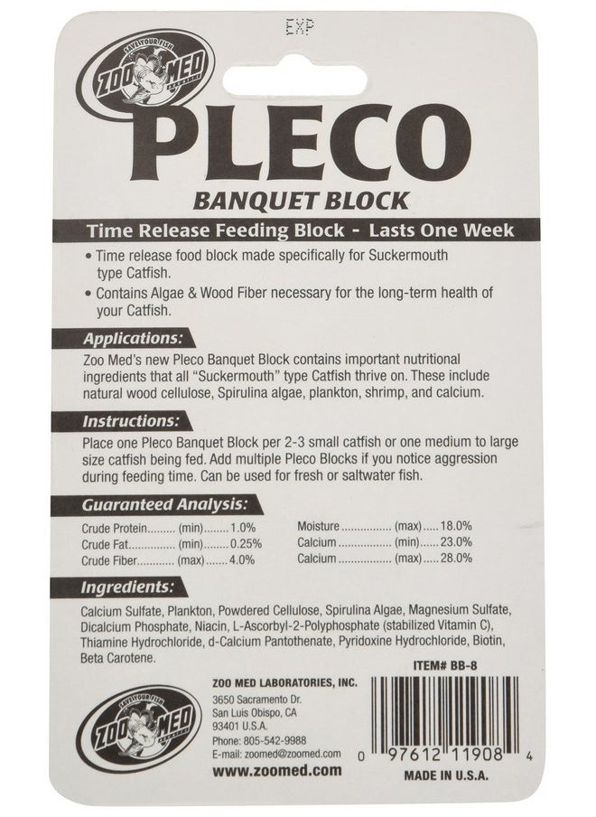 زوو ميد - Zoo Med Laboratories AZMBB8 Pleco Banquet Block Black 0.45 Ounce (عبوة من قطعة واحدة) - Image 1