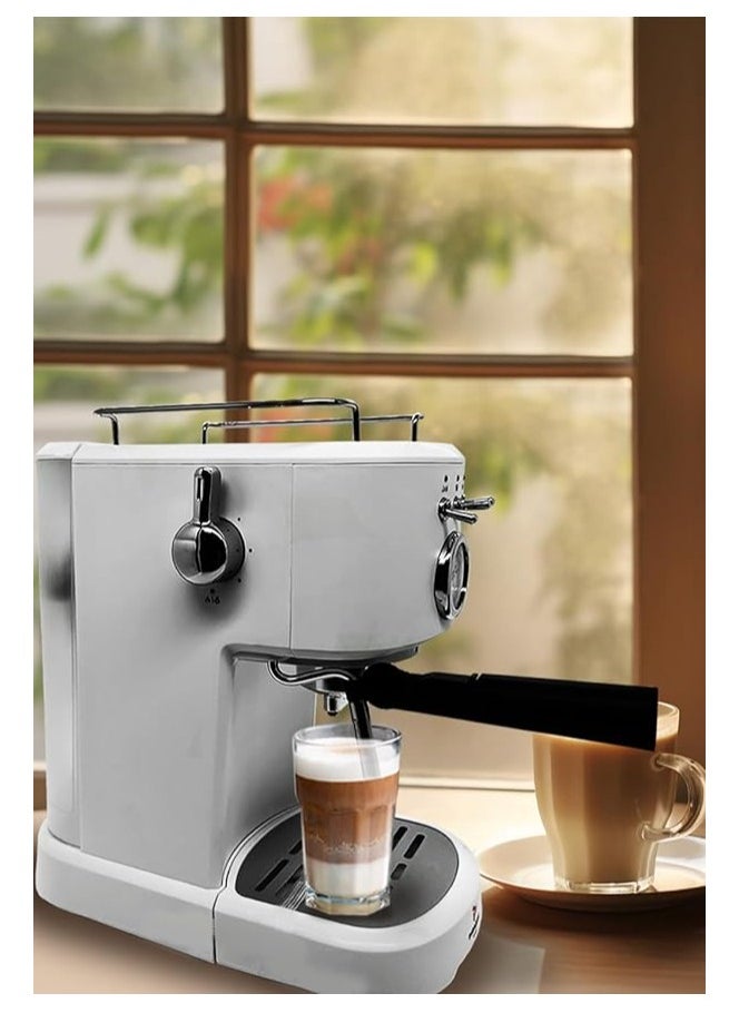 MEBASHI Espresso Coffee Machine - 1.2L, 20 Bar, Multi-Function (ME-ECM2040) (White)