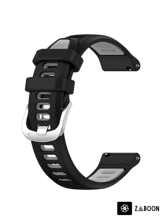Zaboon Replacement Band For Garmin Replacement Band Forerunner 265 22mm Sports Two-Color Steel Buckle Silicone Watch Band - Image 1