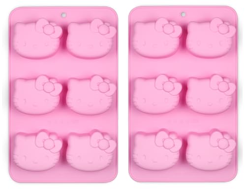 Handstand Kitchen Hello Kitty Commemorative 50th Anniversary Silicone Cupcake Mold Set Featuring Classic Bow in Limited Edition Pink - Image 1