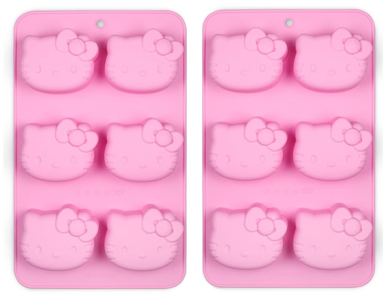 Handstand Kitchen Hello Kitty Commemorative 50th Anniversary Silicone Cupcake Mold Set Featuring Classic Bow in Limited Edition Pink - Image 2
