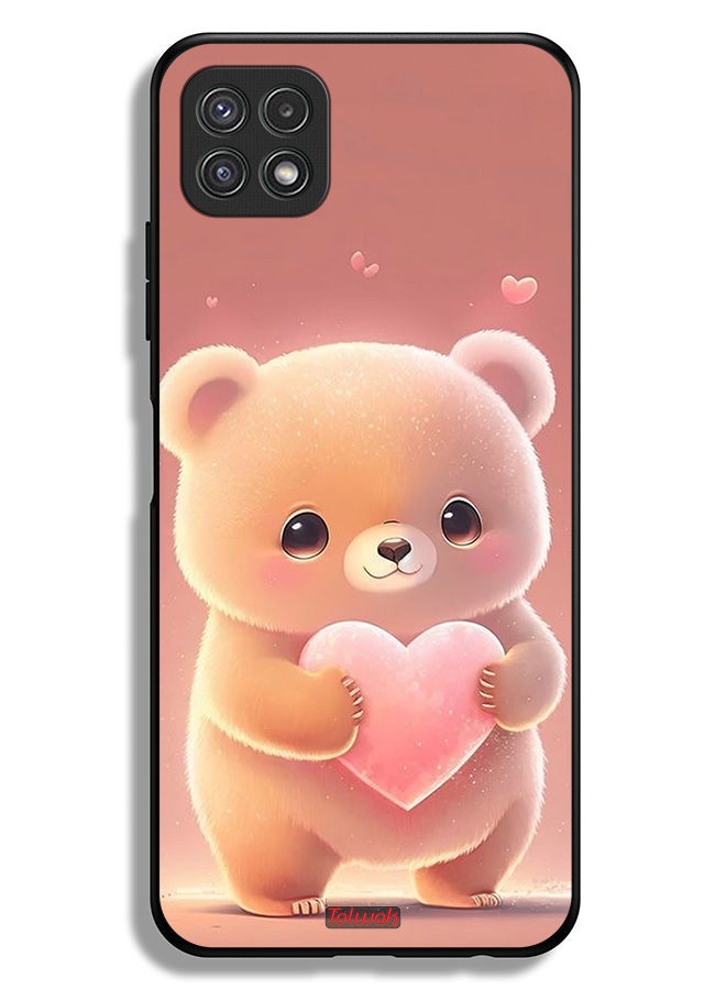 Tolwak Samsung Galaxy A22 5G Protective Case Cover Cute Little Panda Holding Heart - Image 1