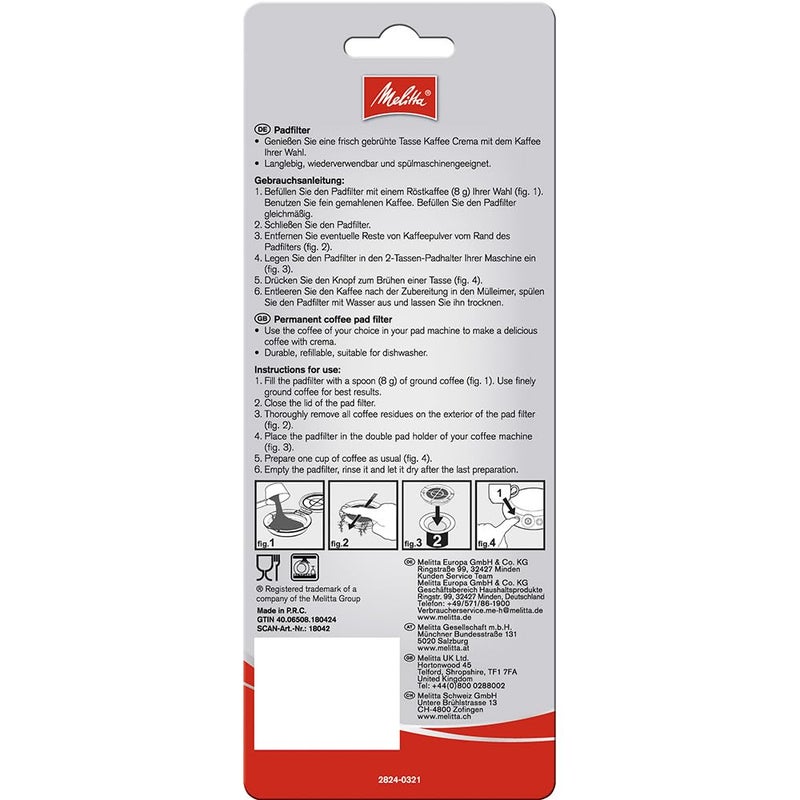 Melitta 180424 Padfilter New Generation permanent coffee pad filter - Image 2