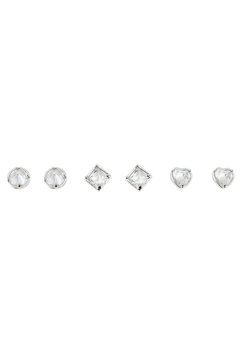 Goolsky S925 Sterling Silver Zircon Earring Set – Heart & Square Studs for Women, Korean Style Dainty Jewelry, Hypoallergenic - Image 5