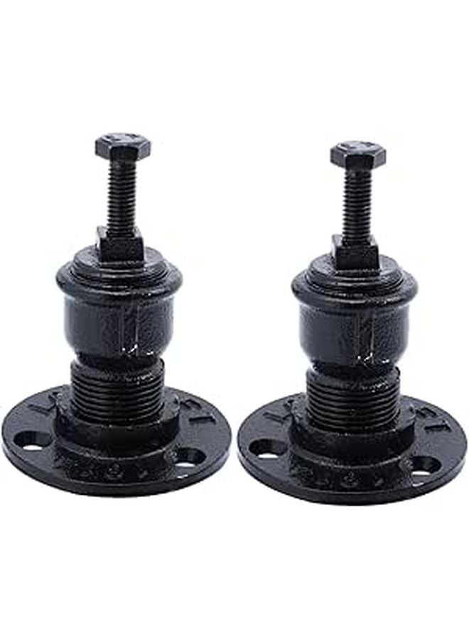 2Pcs Black Wall Mounted Handrail Brackets Heavy Duty Support for Stair Railing Easy to Install - Image 1