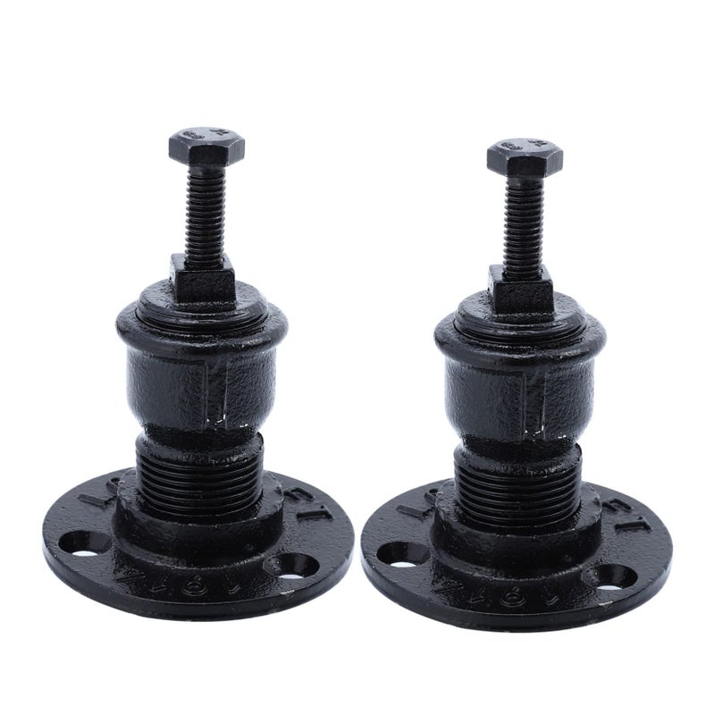 2Pcs Black Wall Mounted Handrail Brackets Heavy Duty Support for Stair Railing Easy to Install - Image 2