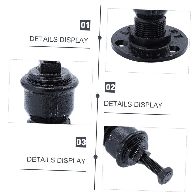 2Pcs Black Wall Mounted Handrail Brackets Heavy Duty Support for Stair Railing Easy to Install - Image 4