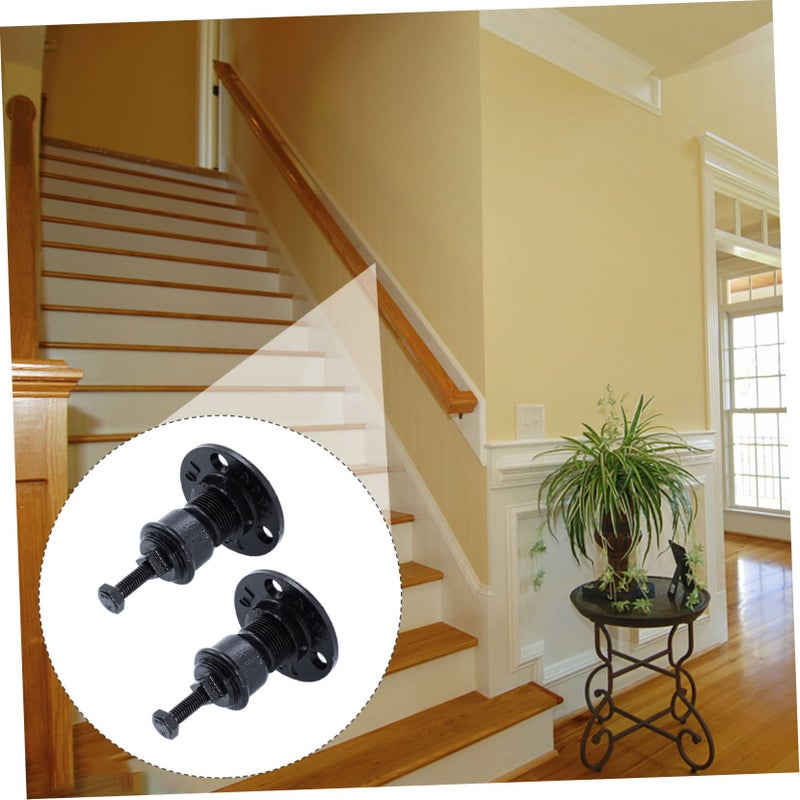 2Pcs Black Wall Mounted Handrail Brackets Heavy Duty Support for Stair Railing Easy to Install - Image 5
