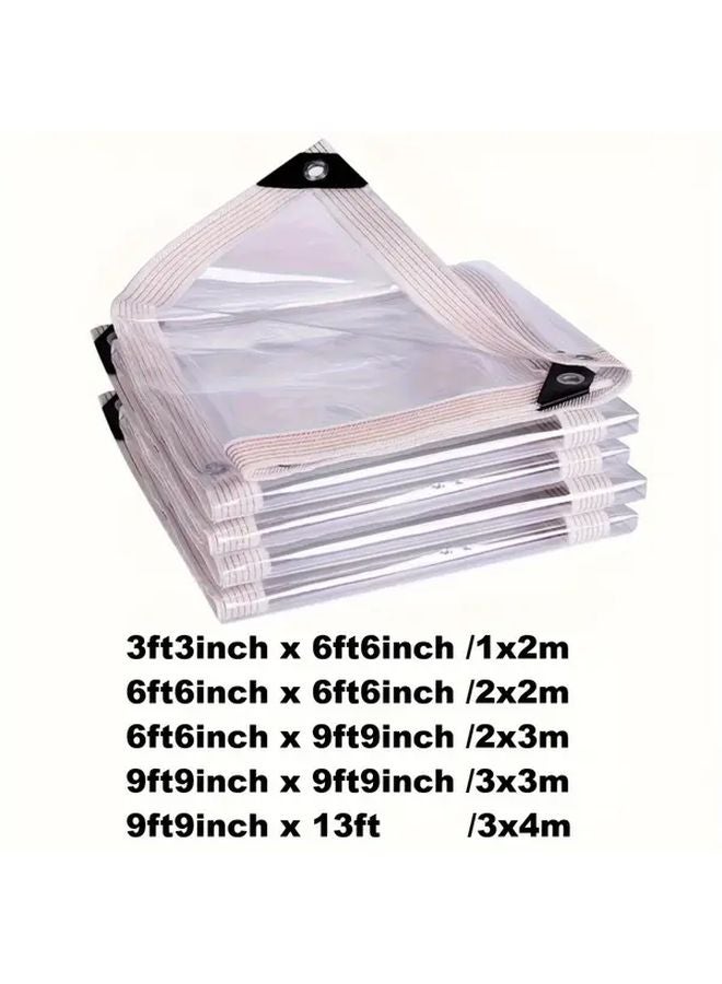 2x2 متر غطاء ثلج للستائر البلاستيكية الشفافة للخارجي مع حواف معززة - Image 5