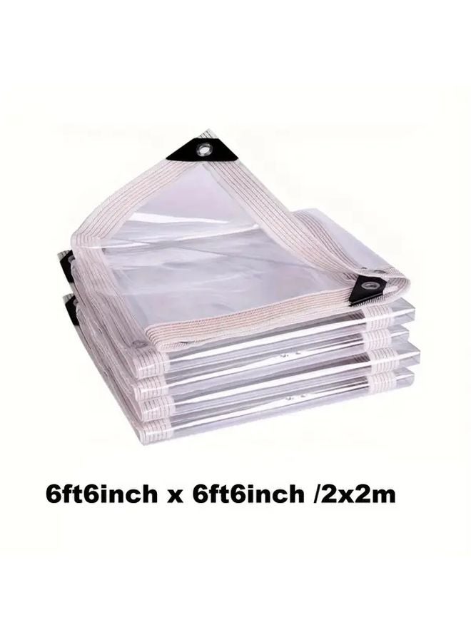 2x2 متر غطاء ثلج للستائر البلاستيكية الشفافة للخارجي مع حواف معززة - Image 4