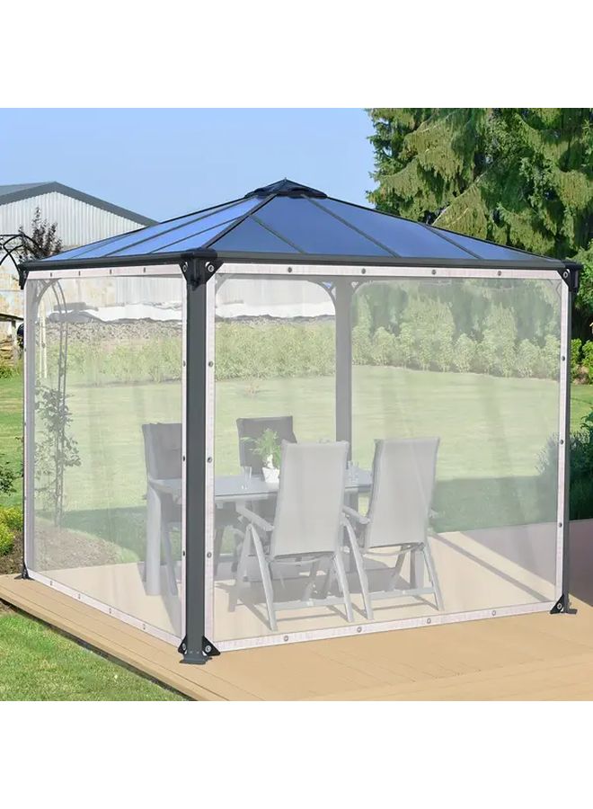 2x2 متر غطاء ثلج للستائر البلاستيكية الشفافة للخارجي مع حواف معززة - Image 2