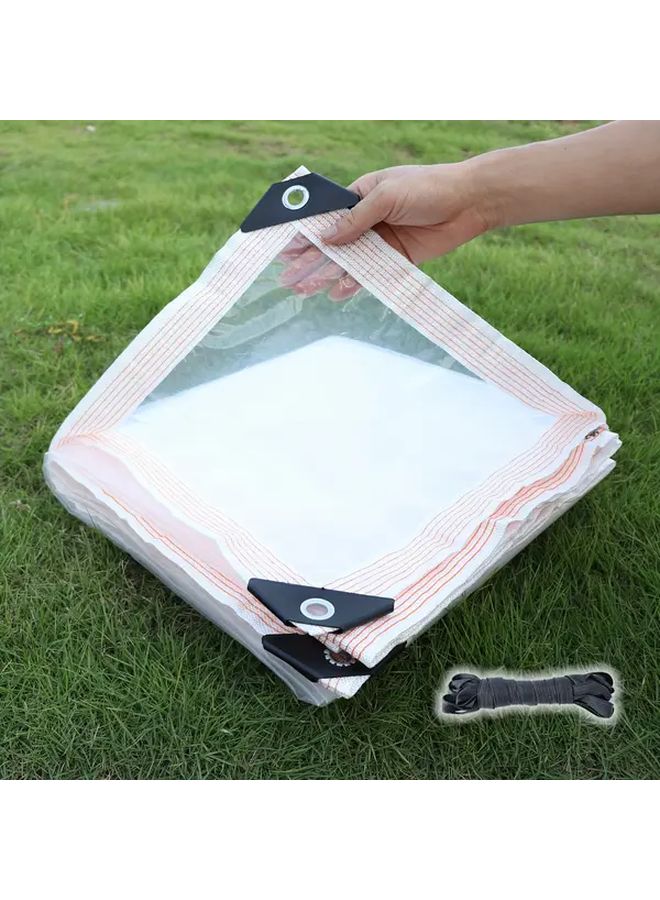 2x2 متر غطاء ثلج للستائر البلاستيكية الشفافة للخارجي مع حواف معززة - Image 3