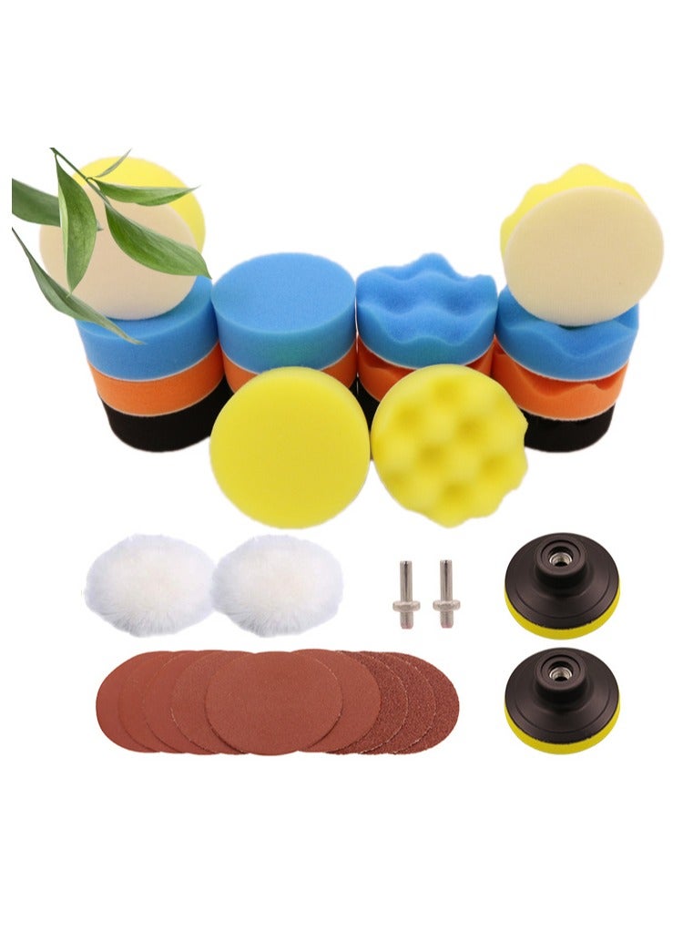 Car Buffing Pads, Sponge Pad Kit for Car Auto Polish,3Inch Foam Polishing Pads,car buffers and Polishers kit,Wool Pads Wax Buffer Drill Polisher Attachment - Image 2