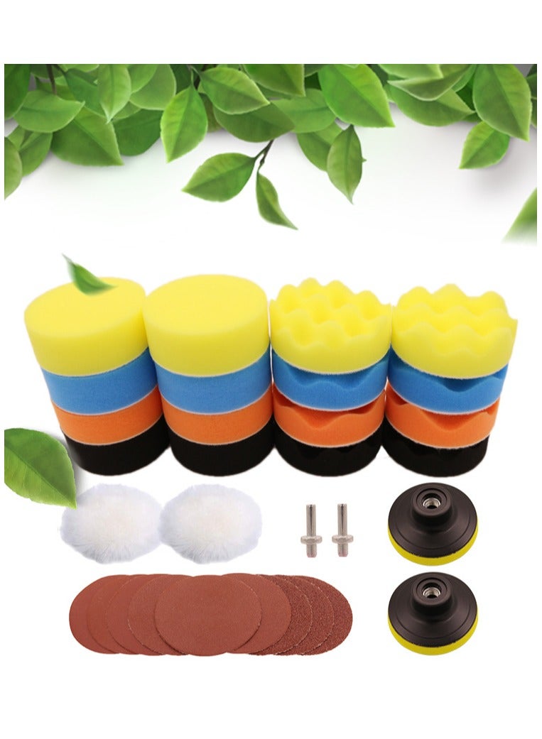 Car Buffing Pads, Sponge Pad Kit for Car Auto Polish,3Inch Foam Polishing Pads,car buffers and Polishers kit,Wool Pads Wax Buffer Drill Polisher Attachment - Image 4
