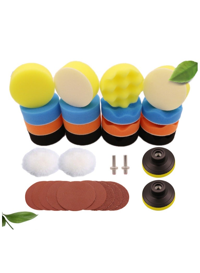 Car Buffing Pads, Sponge Pad Kit for Car Auto Polish,3Inch Foam Polishing Pads,car buffers and Polishers kit,Wool Pads Wax Buffer Drill Polisher Attachment - Image 5