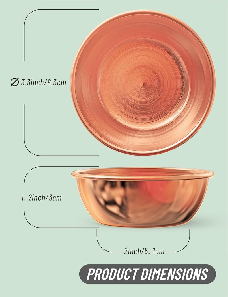 Krihan 8 Pack 32oz Stainless Steel Sauce Dishes  Mini Individual Saucer Bowls for Seasoning Sushi Dipping Appetizers Round Rose Gold Appetizer Plates for Elegant Dining - Image 2