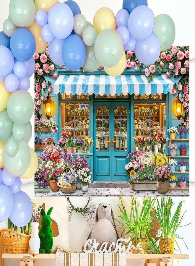 CINRAY Flower Shop Backdrop 7x5FT Spring Florals Butterfly Tea Party Photography Background Spring Flowers Party Decorations Supplies Photo Props - Image 3