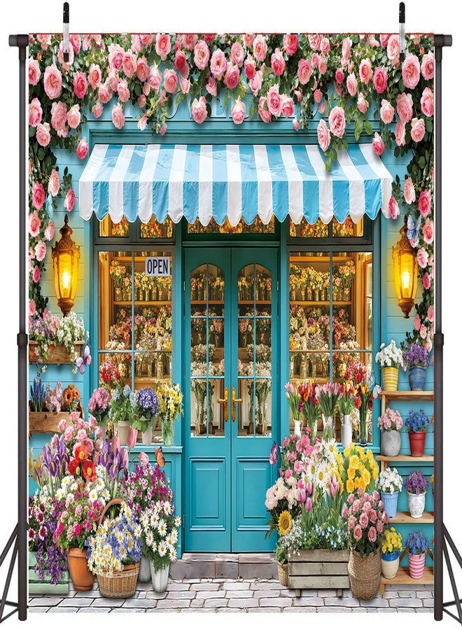 CINRAY Flower Shop Backdrop 7x5FT Spring Florals Butterfly Tea Party Photography Background Spring Flowers Party Decorations Supplies Photo Props - Image 2