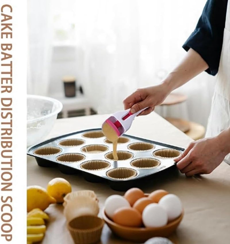 JUSTAUS 2pcs Cake Batter Distribution Scoop, One-Touch Sliding Button Dispenses Batter, Home Batter Dispenser Baking Tool - Image 4
