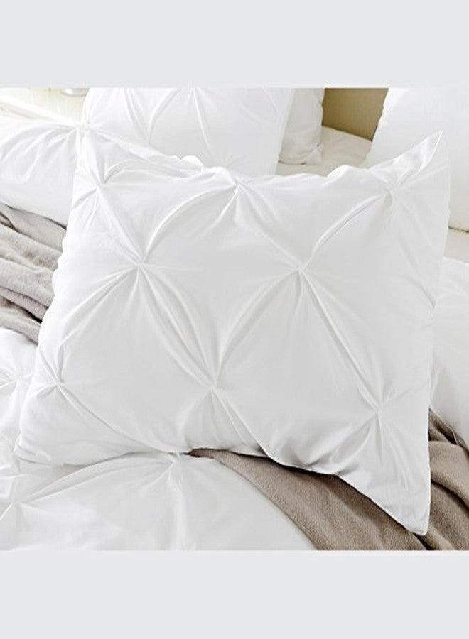 BedDecor Pinch Pleated Duvet Cover Set with Zipper & Corner Ties 100% Egyptian Cotton 600 Thread Count Luxurious & Pintuck Decorative (California King/King, White) - Image 2