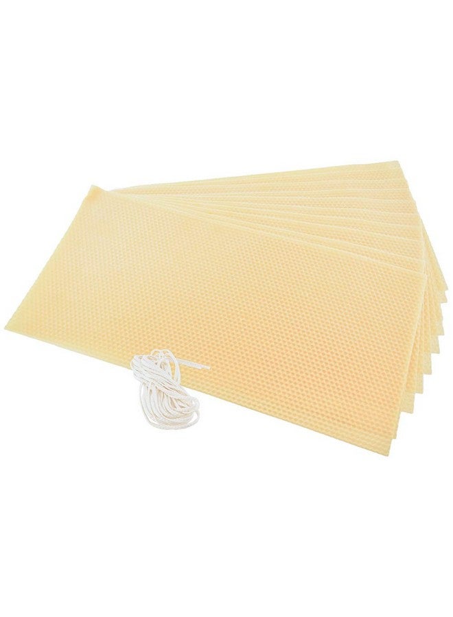 Stakich Candle Making Pure Beeswax Kit, 10 Full Size Sheets - 8 1/8 Inch x 16 3/4 Inch - Comes with Wicking and Instructions