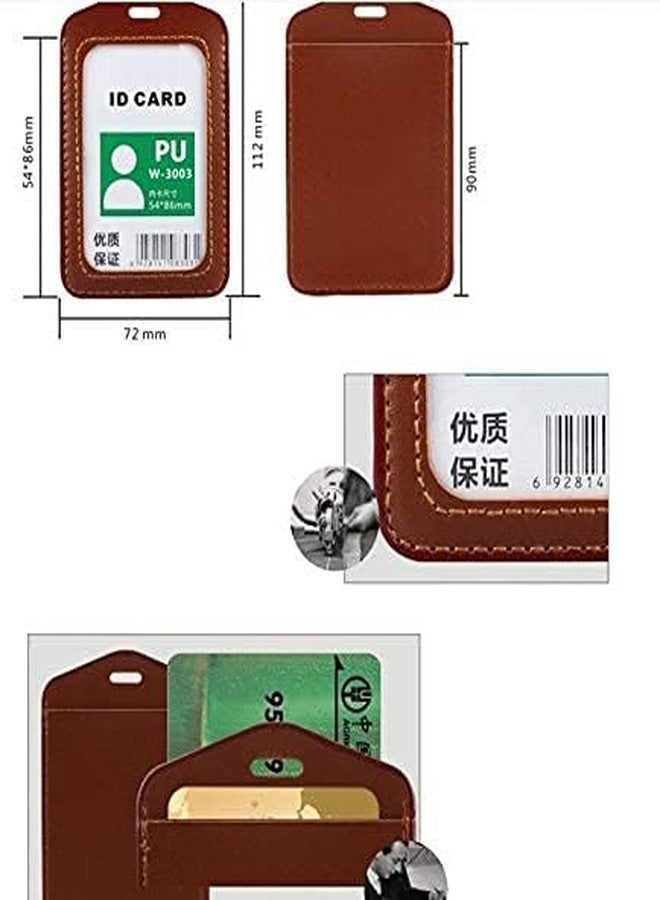 HCS PU Leather Transparent ID Badge Card Holder Wallet With RFID Blocking - Scratch Guard Window for Office School - Pack of 10 for Men and Women - Image 4