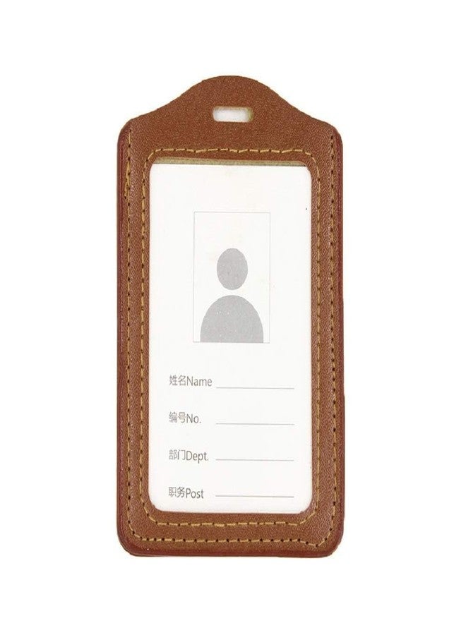 HCS PU Leather Transparent ID Badge Card Holder Wallet With RFID Blocking - Scratch Guard Window for Office School - Pack of 10 for Men and Women - Image 1