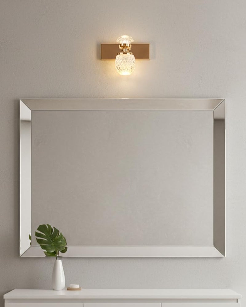 swanart Rose Gold Crystal Wall Sconce - Modern LED Wall Light with Diamond Cut Glass Shade, Dimmable, Energy Efficient, Ideal for Living Room, Bedroom, and Hallway Decor - Image 5