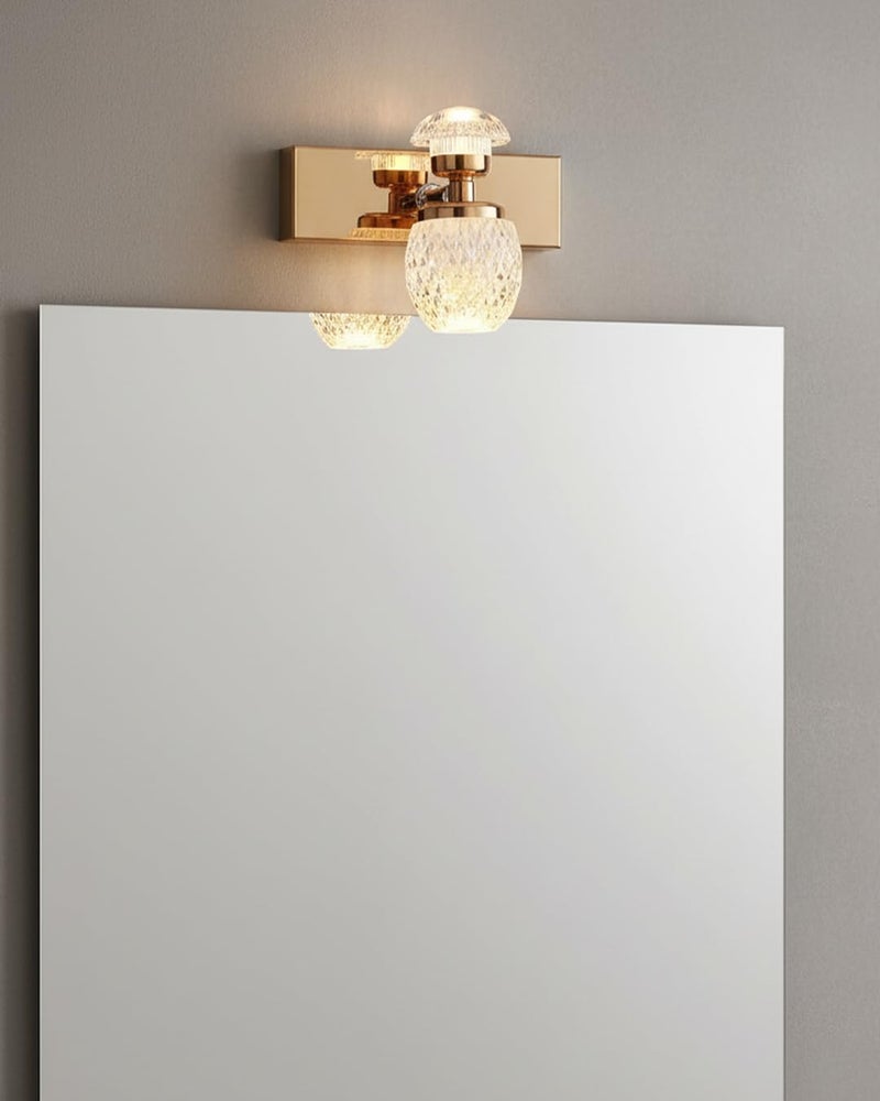 swanart Rose Gold Crystal Wall Sconce - Modern LED Wall Light with Diamond Cut Glass Shade, Dimmable, Energy Efficient, Ideal for Living Room, Bedroom, and Hallway Decor - Image 3