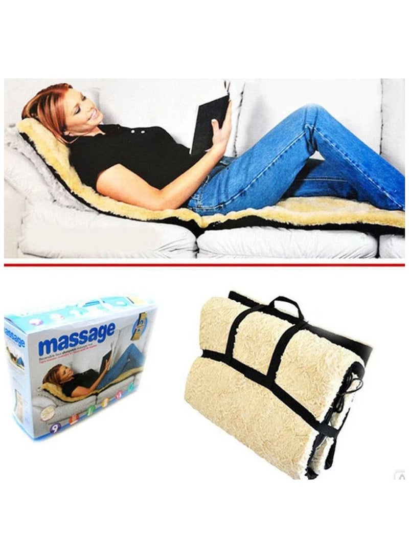 Generic Polychem Folding Back Leg Waist Full Body Electric Massage Mattress Health Care Multifunctional Chair Blanket Bed Back Massager - Image 1