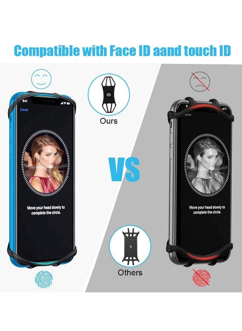 Y&D Adjustable Bike Phone Holder, 360 Rotation Silicone Bicycle Mount Compatible for Smartphone, Universal Handlebar Stand - Image 4