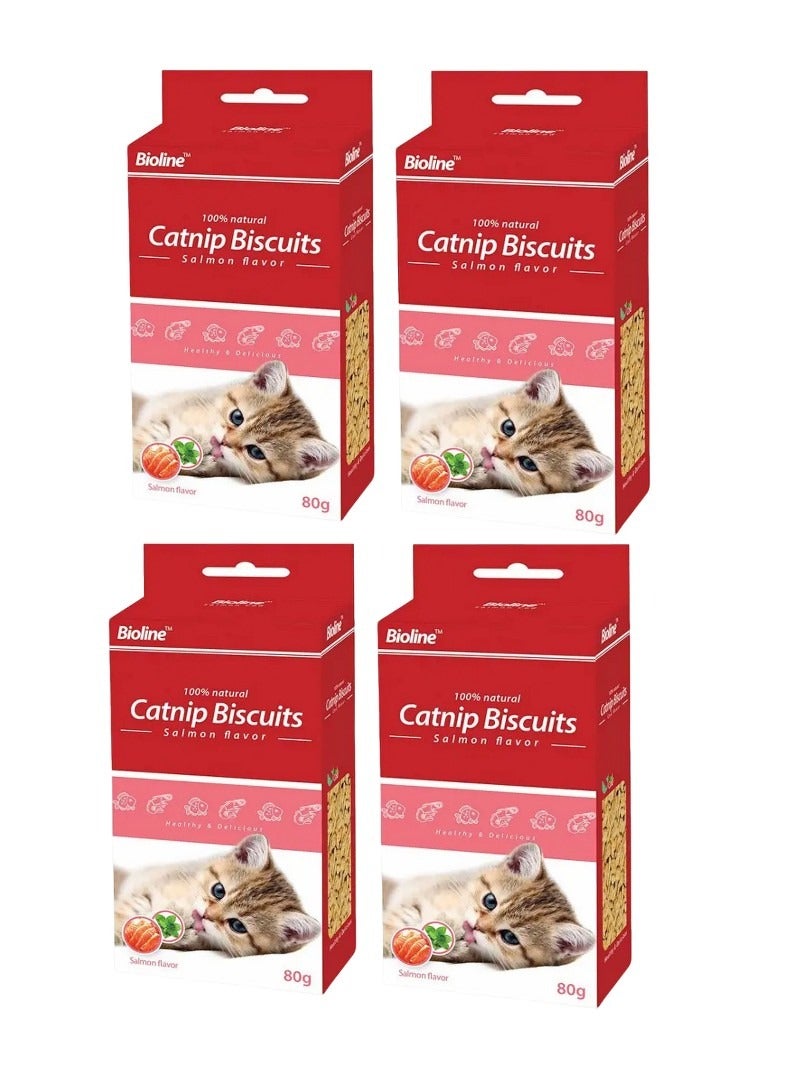 بايولاين بسكويت بيولاين كاتنيب بنكهة السلمون للقطط 80 جرام (عبوة من 4 قطع) - Image 1
