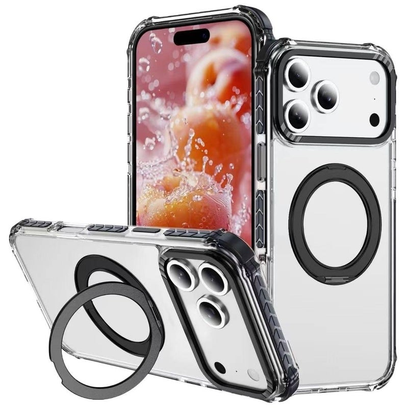 LS Silicone MagSafe Case for iPhone 15 / 15 Plus / 15 Pro / 15 Pro Max with Shockproof and Drop Protection plus Shockproof plus Anti-Fingerprint plus Kickstand in Purple - Image 5